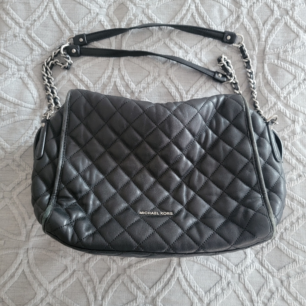 Michael Kors black quilted leather shoulder satchel - Picture 7 of 14